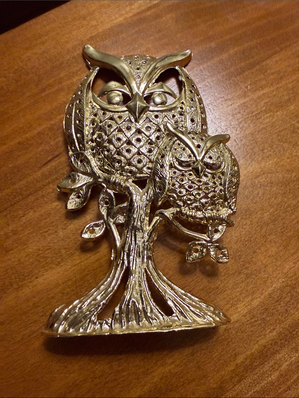 VINTAGE TORINO Gold Owl Tree Earring Jewelry Organizer -